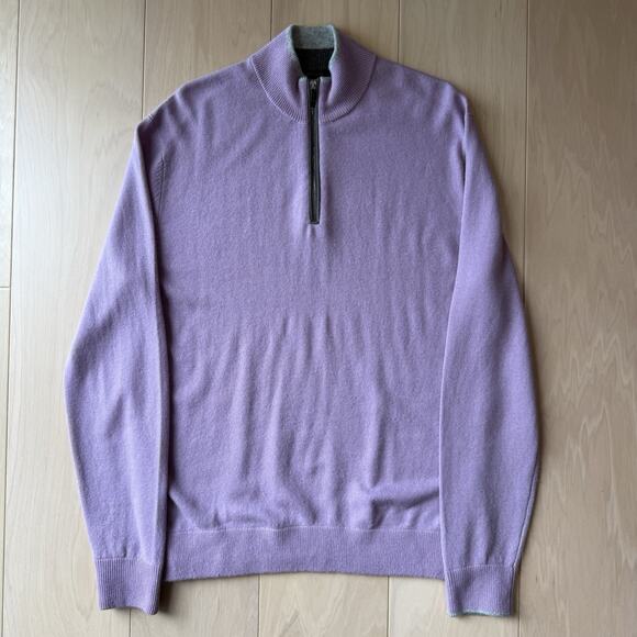 Greyson 1/4 Zip Pullover M Purple Wool Golf Sportswear Lightweight Outerwear - Picture 2 of 9